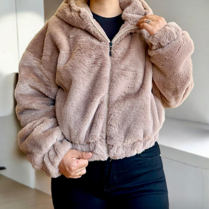 CHAQUETA PELUCHE CON CAPUCHA