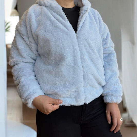 CHAQUETA PELUCHE CON CAPUCHA