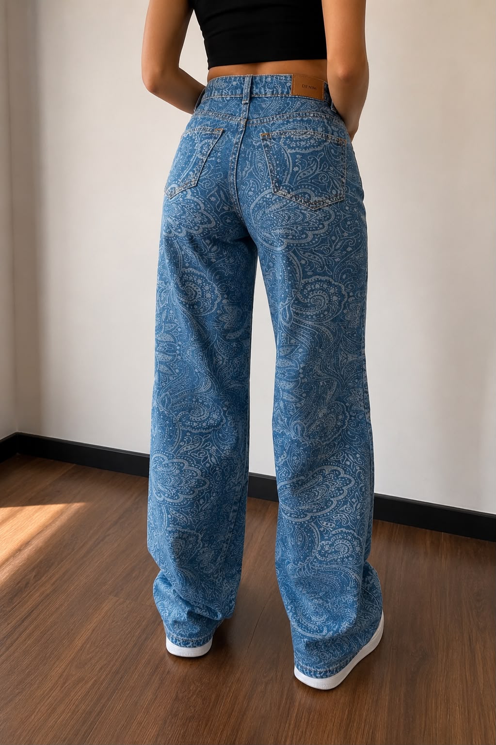 Jean Wide Leg Estampado Paisley