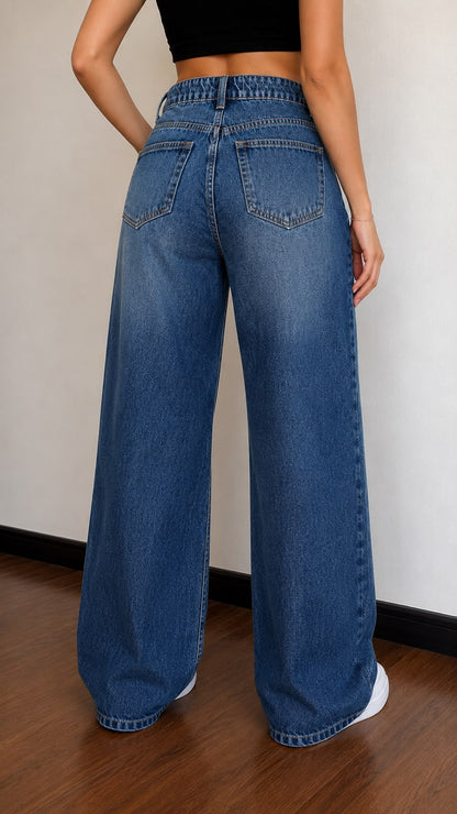 Jean Wide Leg Tiro Alto