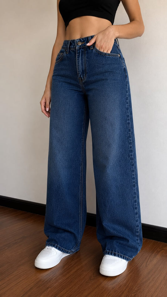 Jean Wide Leg Tiro Alto