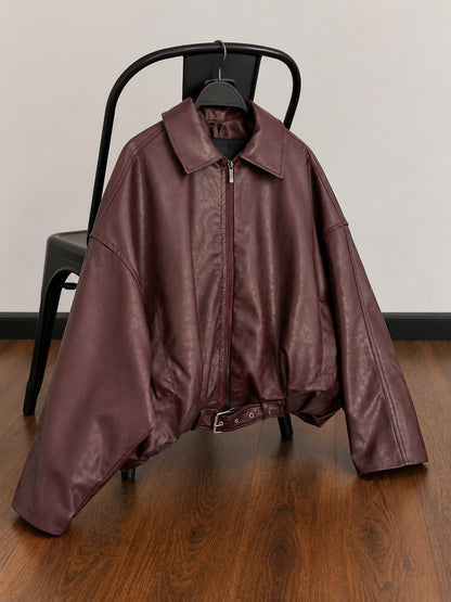 Chaqueta Oversize Cuero Sintetico