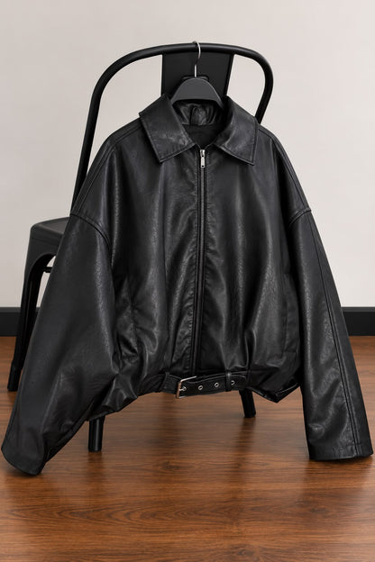 Chaqueta Oversize Cuero Sintetico