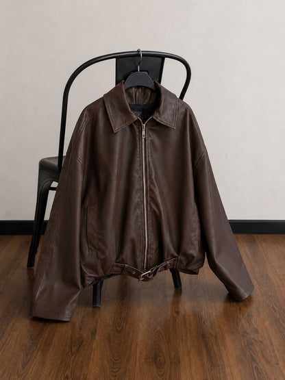 Chaqueta Oversize Cuero Sintetico